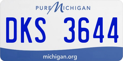 MI license plate DKS3644