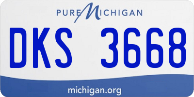 MI license plate DKS3668