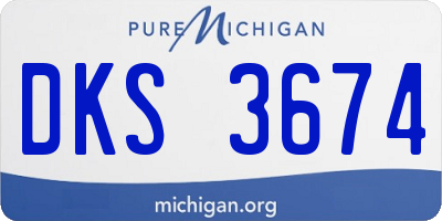 MI license plate DKS3674