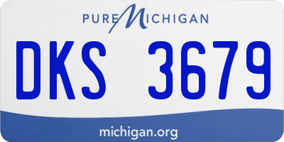 MI license plate DKS3679