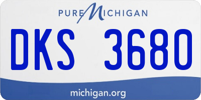 MI license plate DKS3680