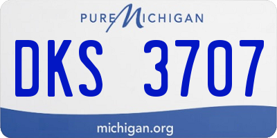 MI license plate DKS3707