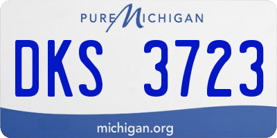 MI license plate DKS3723