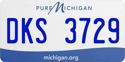 MI license plate DKS3729