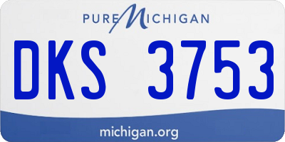 MI license plate DKS3753