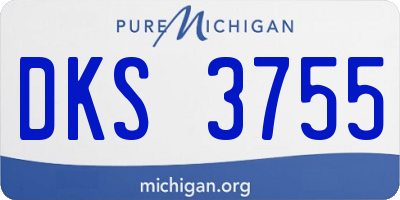MI license plate DKS3755