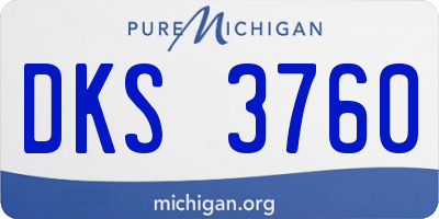 MI license plate DKS3760