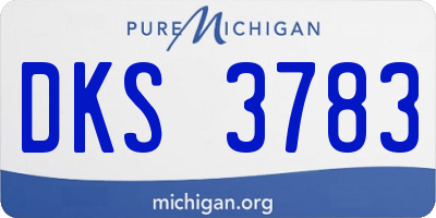 MI license plate DKS3783