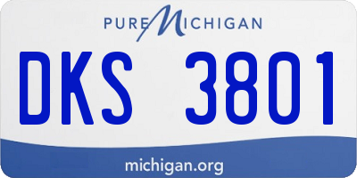 MI license plate DKS3801