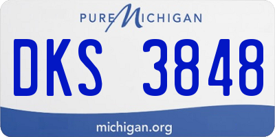 MI license plate DKS3848