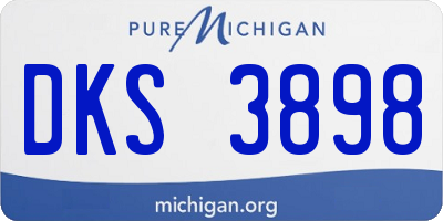 MI license plate DKS3898