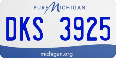 MI license plate DKS3925