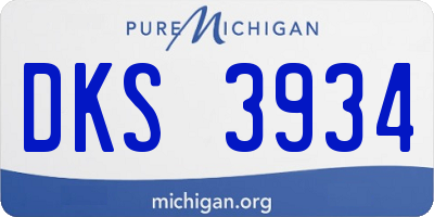 MI license plate DKS3934