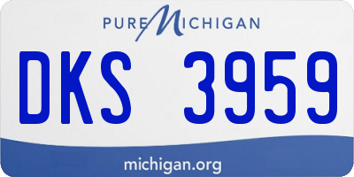 MI license plate DKS3959