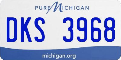 MI license plate DKS3968