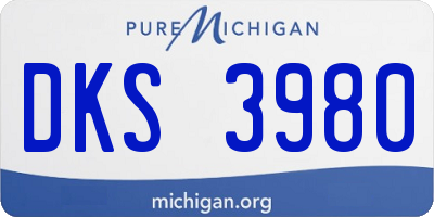 MI license plate DKS3980