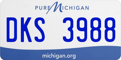 MI license plate DKS3988