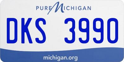 MI license plate DKS3990