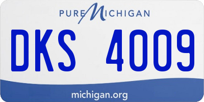 MI license plate DKS4009