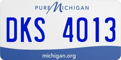 MI license plate DKS4013