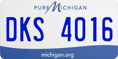 MI license plate DKS4016