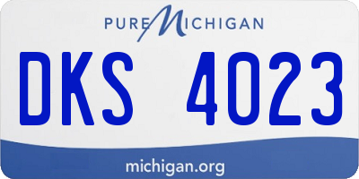 MI license plate DKS4023