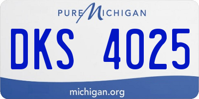 MI license plate DKS4025