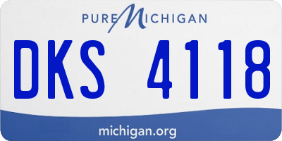 MI license plate DKS4118