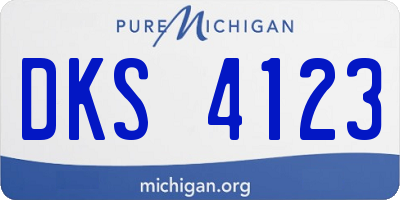 MI license plate DKS4123