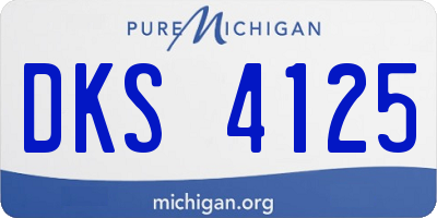 MI license plate DKS4125