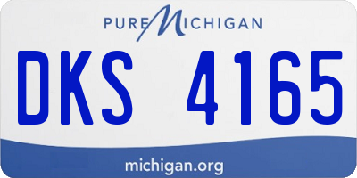 MI license plate DKS4165