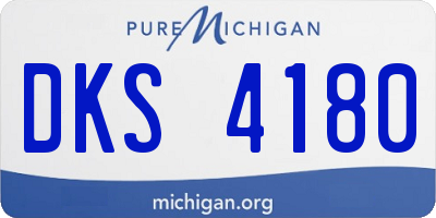MI license plate DKS4180