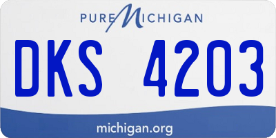 MI license plate DKS4203