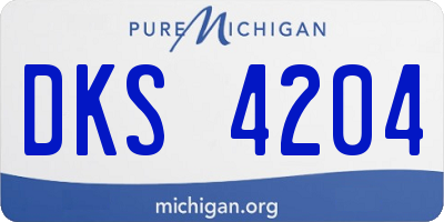 MI license plate DKS4204