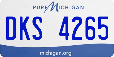 MI license plate DKS4265