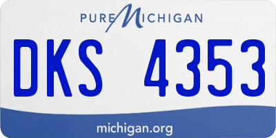 MI license plate DKS4353