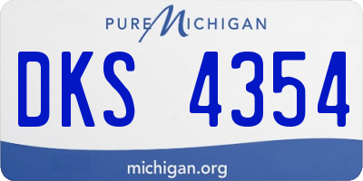 MI license plate DKS4354