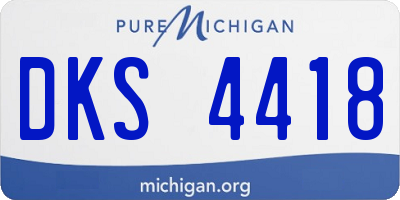 MI license plate DKS4418