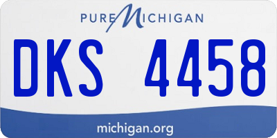 MI license plate DKS4458