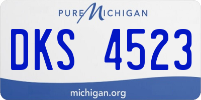MI license plate DKS4523