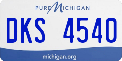 MI license plate DKS4540