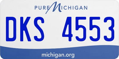 MI license plate DKS4553