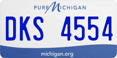MI license plate DKS4554