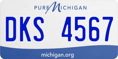 MI license plate DKS4567