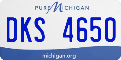 MI license plate DKS4650
