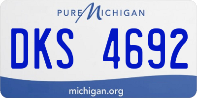 MI license plate DKS4692