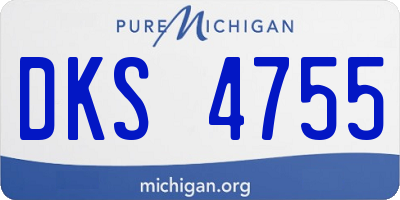 MI license plate DKS4755
