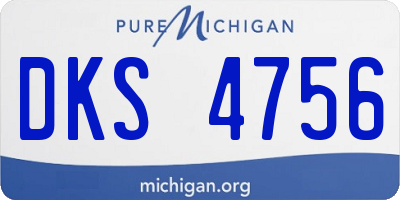 MI license plate DKS4756