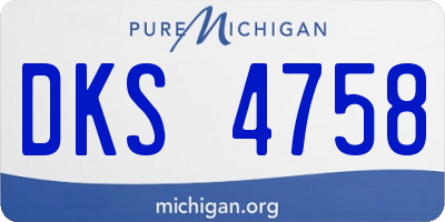 MI license plate DKS4758