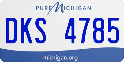 MI license plate DKS4785